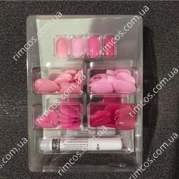 96 Накладних нігтів в комплекті із клеєм Royal Cosmetics 96 Glue-On Nail Tips "Pink" 39269 фото