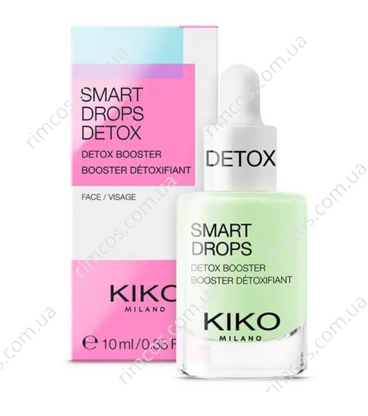 Комплект косметики Kiko Milano: сироватка з детоксикаційним ефектом Smart Detox Drops + косметичка  Joyful Holiday Golden Dust Clutch SDD3 фото