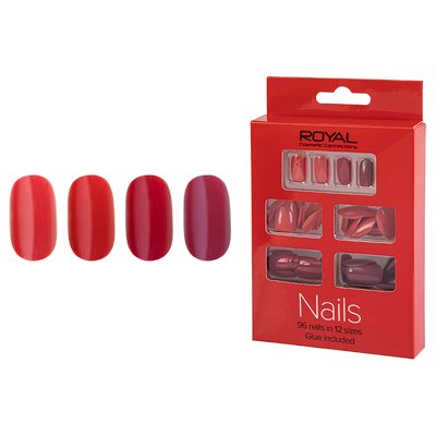 96 Накладних нігтів в комплекті із клеєм Royal Cosmetics 96 Glue-On Nail Tips "Red" 339269 фото