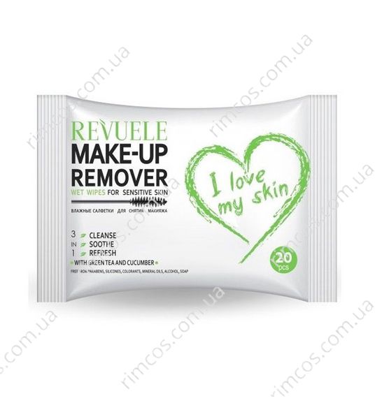 Салфетки для снятия макияжа Revuele I Love My Skin Cleansing Wipes 20 шт. 1970778 фото