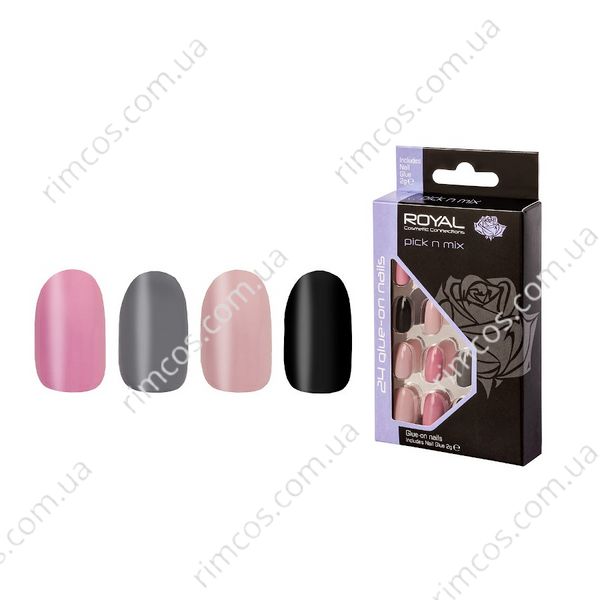 Накладні нігті в комплекті із клеєм Royal Cosmetics 24 Glue-On Nail Tips "Pick n Mix" 2216046 фото