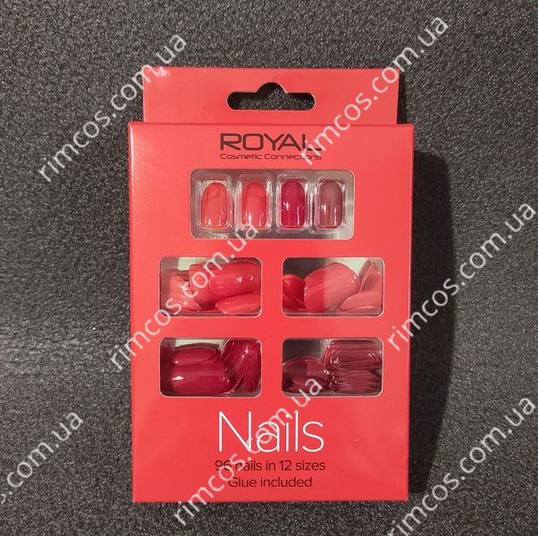 96 Накладных ногтей в комплекте с клеем Royal Cosmetics 96 Glue-On Nail Tips "Red" 339269 фото