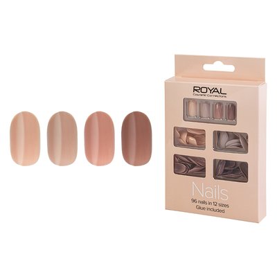 96 Накладних нігтів в комплекті із клеєм Royal Cosmetics 96 Glue-On Nail Tips "Natural" 33969 фото