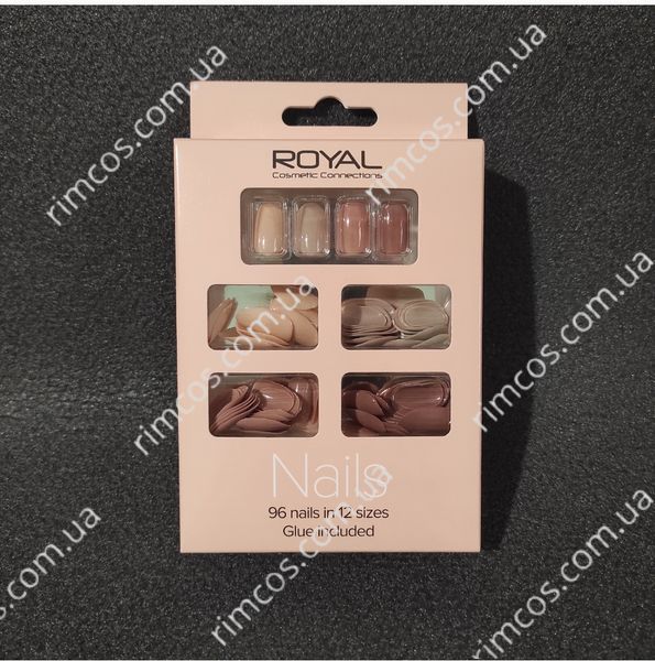 96 Накладных ногтей в комплекте с клеем Royal Cosmetics 96 Glue-On Nail Tips "Natural" 33969 фото