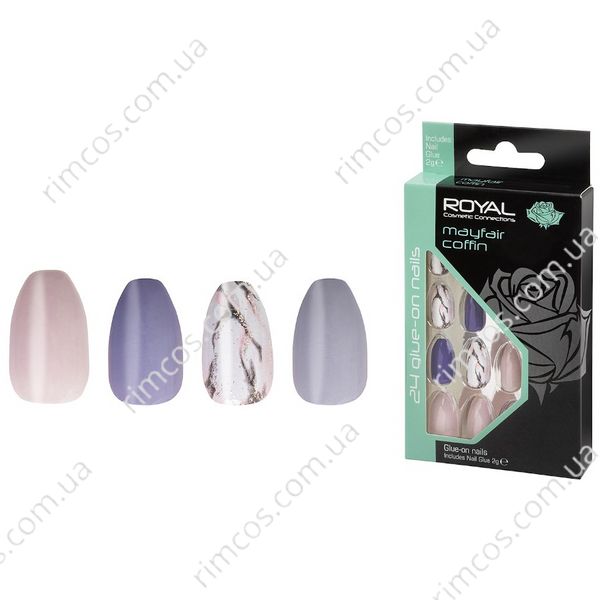 Накладные ногти в комплекте с клеем Royal Cosmetics 24 Glue-On Nail Tips "Mayfair Coffin Nail Tips" 2216051 фото