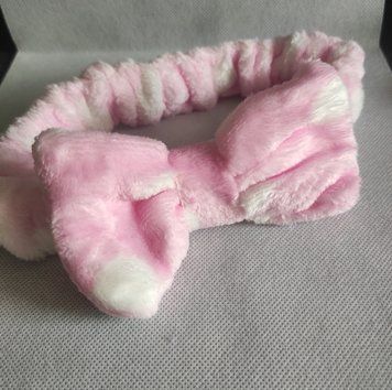 Косметична махрова пов'язка на голову POLKA DOT SPA HEADBAND 0743 фото