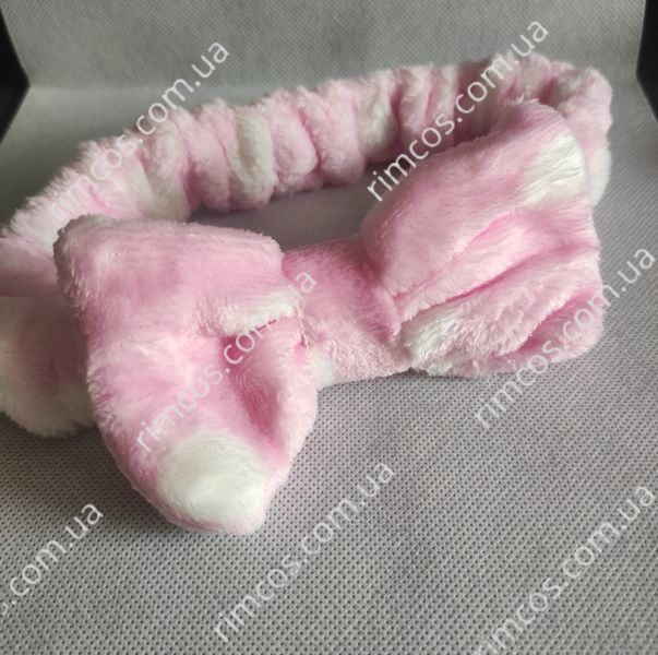 Косметична махрова пов'язка на голову POLKA DOT SPA HEADBAND 0743 фото