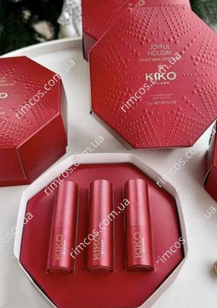 Набор для губ из 3 мини-помад Kiko Milano JOYFUL HOLIDAY LOVELY MINI LIPSTICK KIT JHLMLK фото