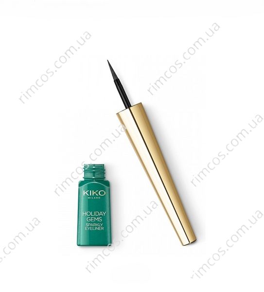 Комплект косметики Kiko Milano: подводка с глитером Kiko Milano Holiday Gems Sparkly Eyeliner + косметичка Joyful Holiday Golden Dust Clutch HGSEJNGDC фото