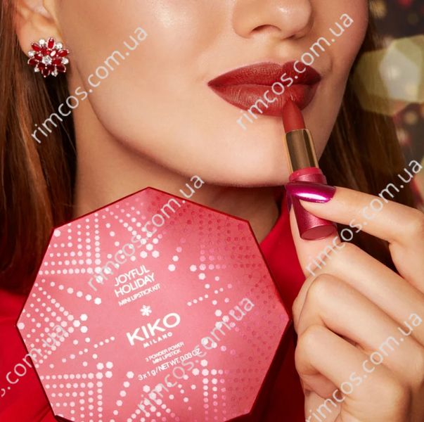 Набор для губ из 3 мини-помад Kiko Milano JOYFUL HOLIDAY LOVELY MINI LIPSTICK KIT JHLMLK фото